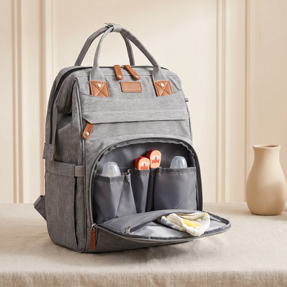 Multifunctional, Large-Capacity Diaper Backpack with Foldable Bed