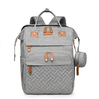 Multifunctional, Large-Capacity Diaper Backpack with Foldable Bed