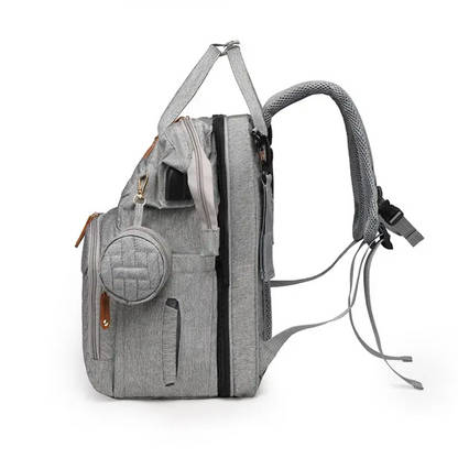Multifunctional, Large-Capacity Diaper Backpack with Foldable Bed