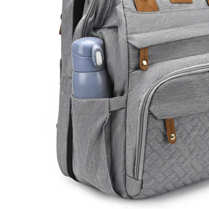 Multifunctional, Large-Capacity Diaper Backpack with Foldable Bed