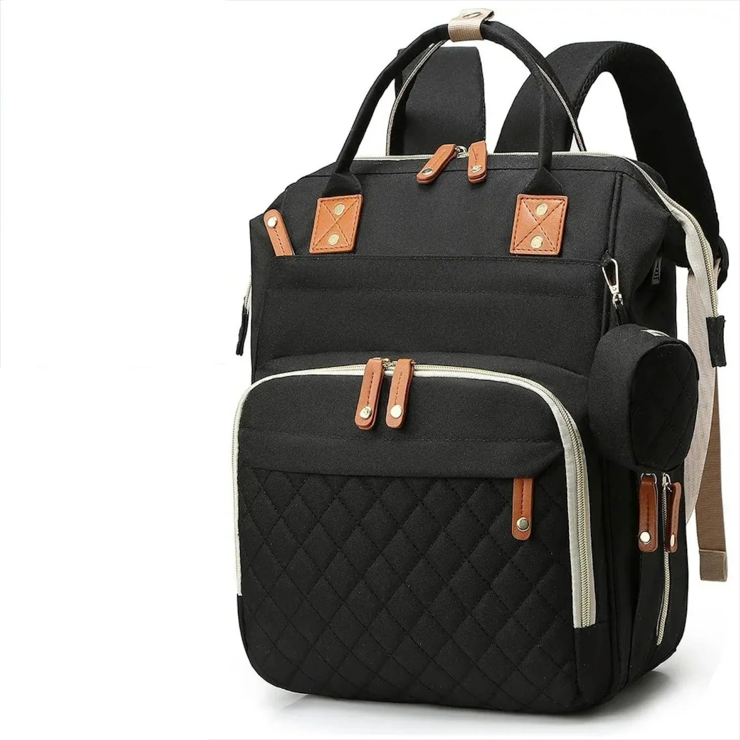 Multifunctional, Large-Capacity Diaper Backpack with Foldable Bed