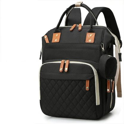 Multifunctional, Large-Capacity Diaper Backpack with Foldable Bed